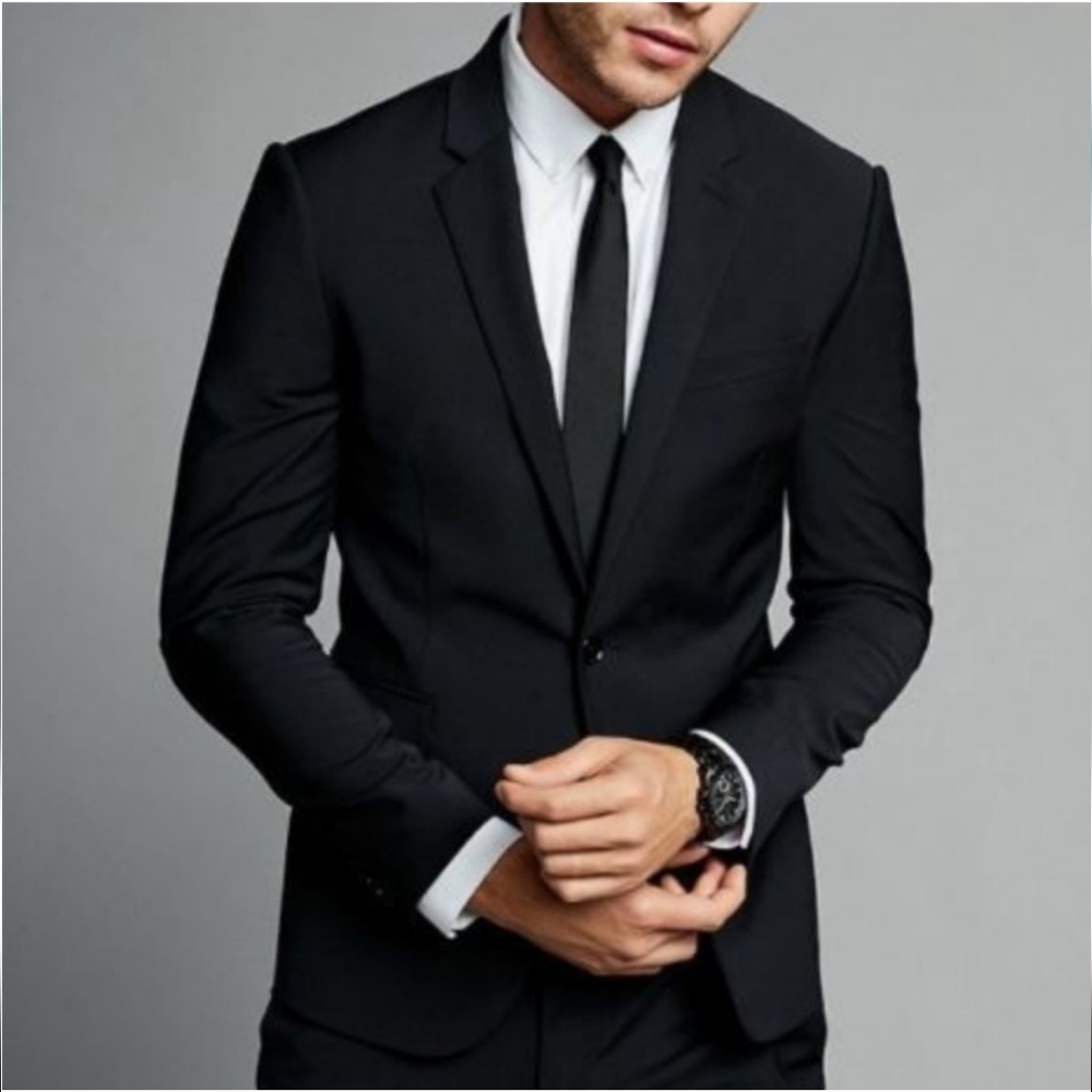 Express Black Men's Slim Fit Suit Jacket
